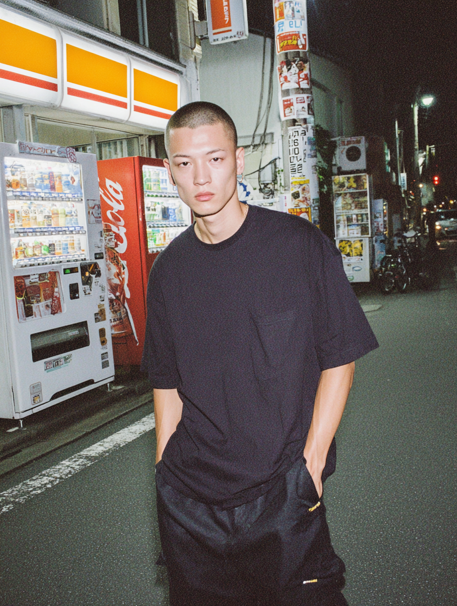 Late-Night Convenience Store Streetwear Portrait