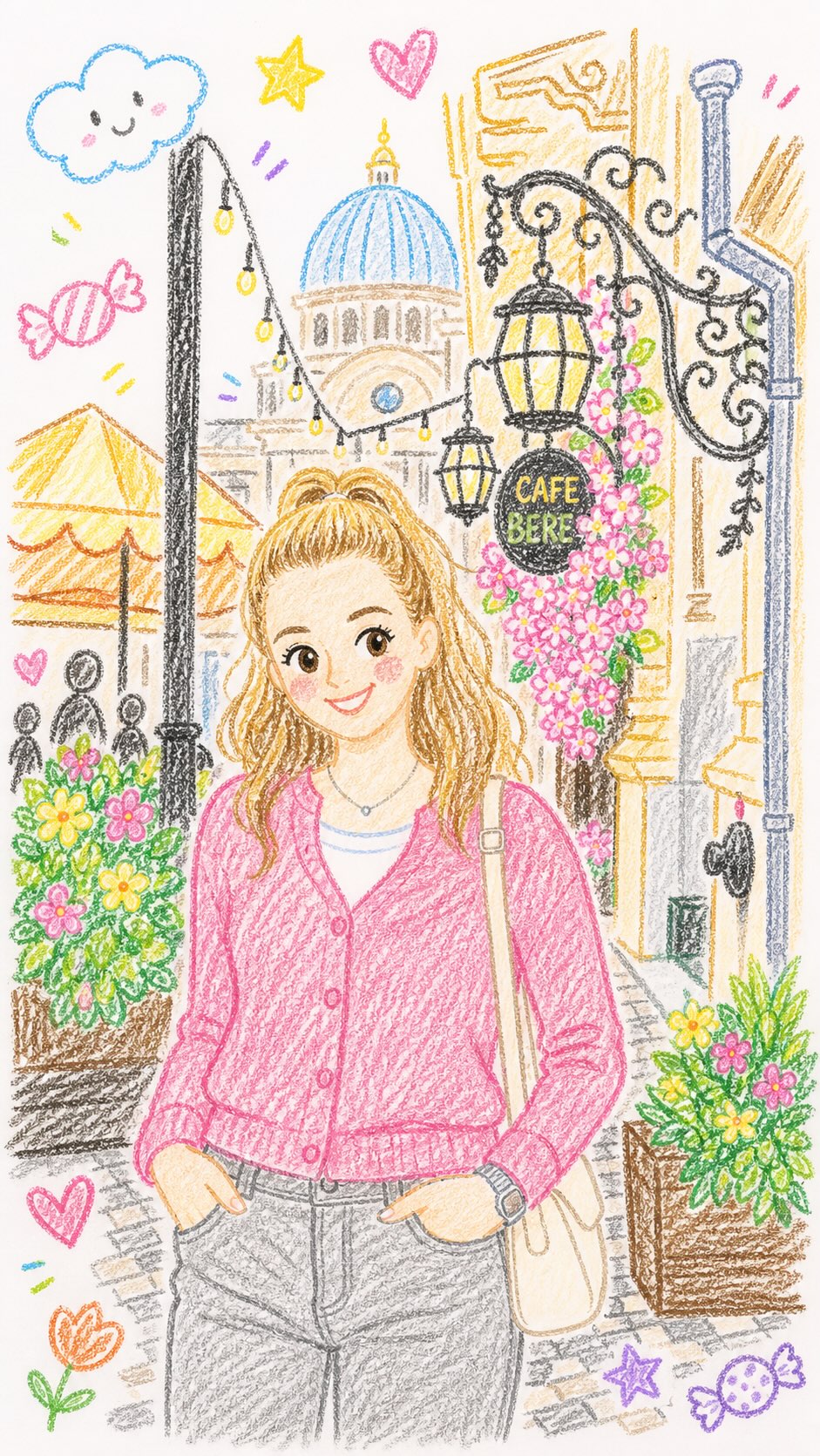 Cute Crayon Drawing from a Reference Image