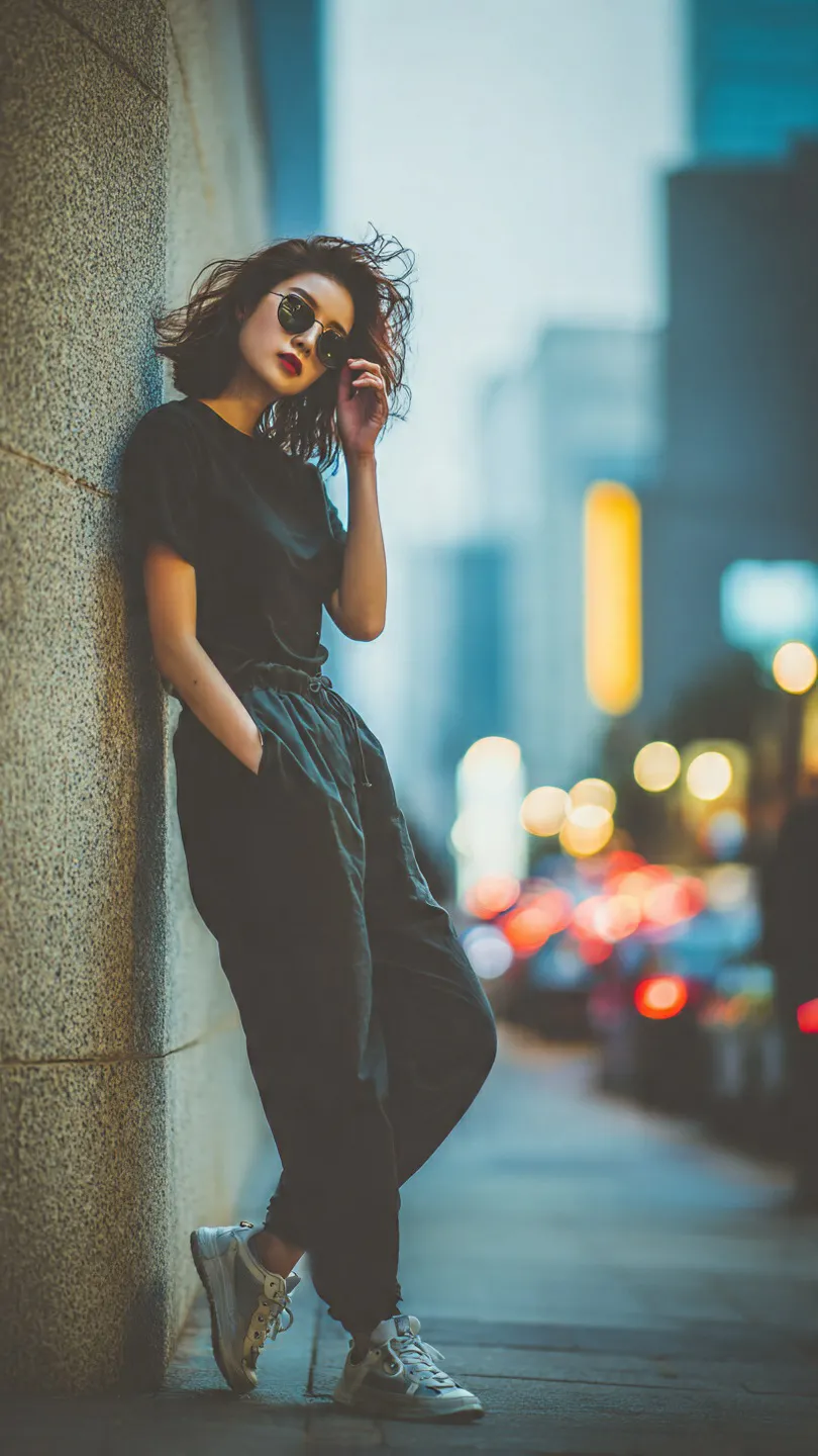 Candid Full-Body Urban Fashion Portrait