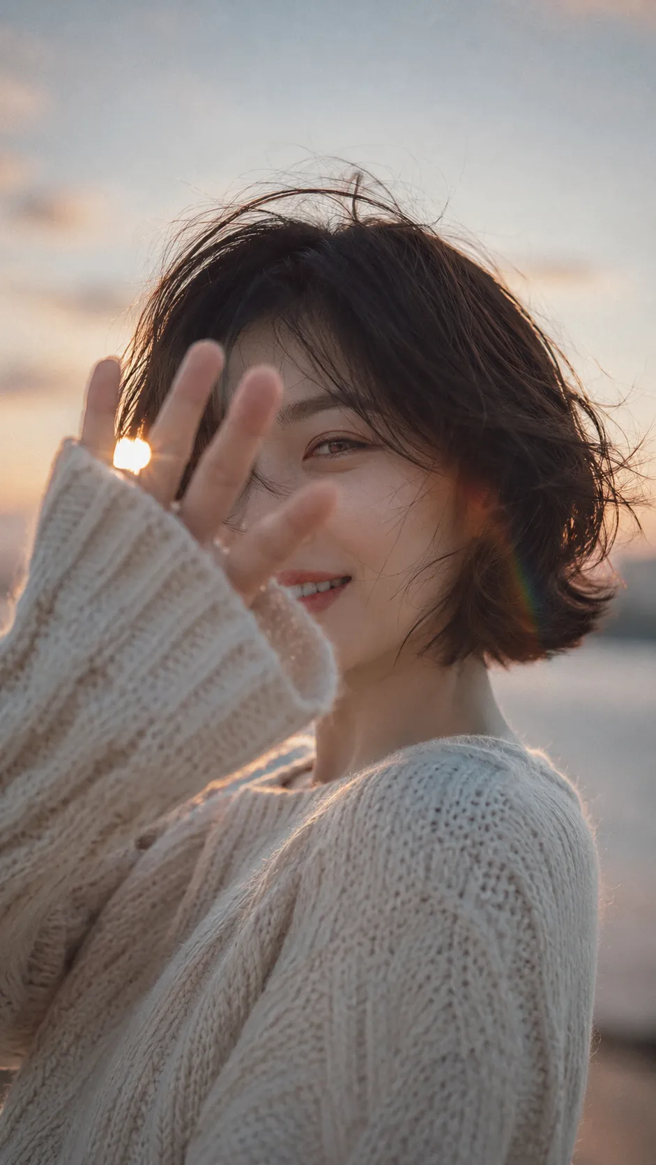 Cinematic Pastel Sunset Portrait output 4