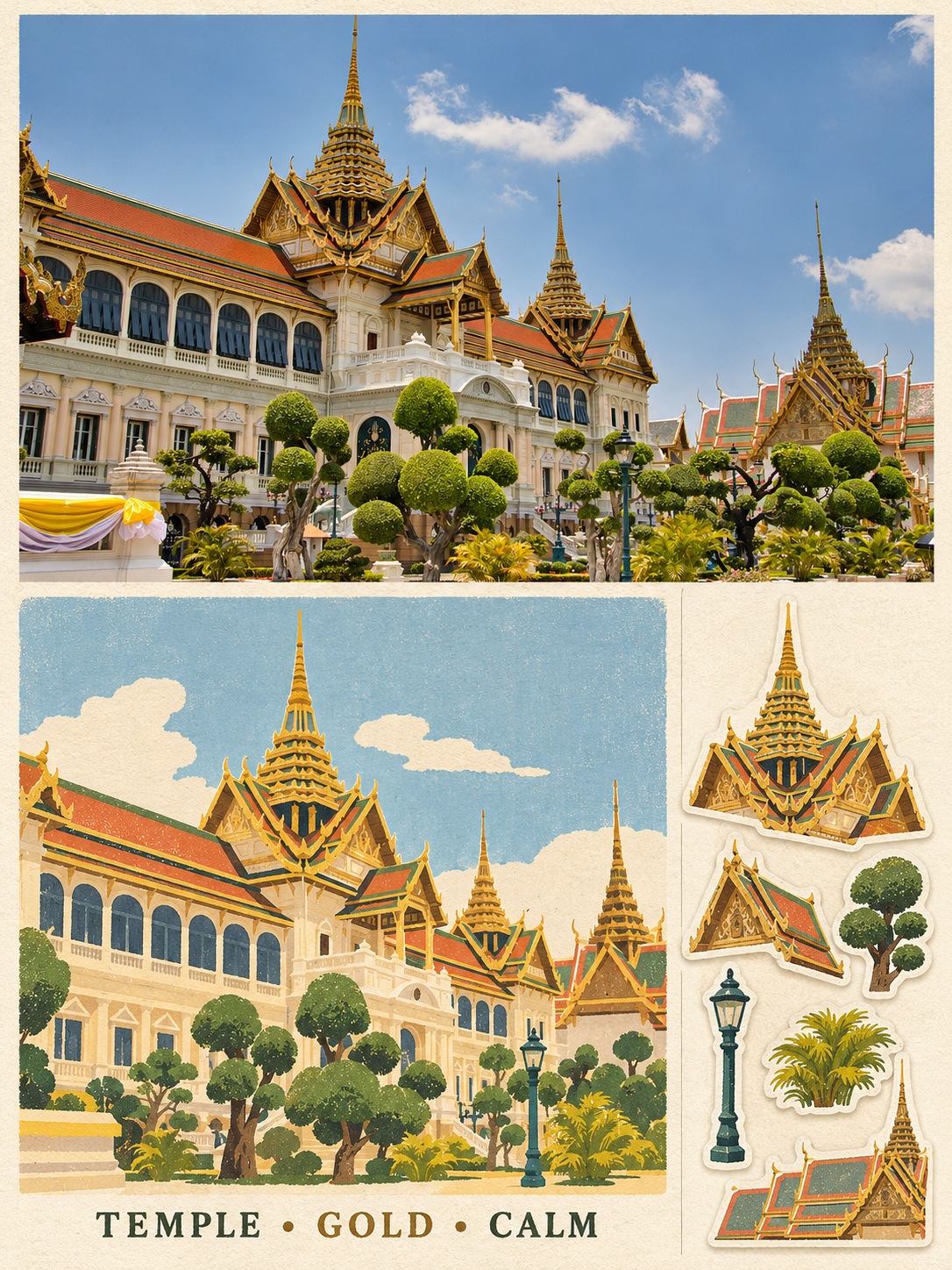 Travel Keepsake Poster with Six Stickers output 2