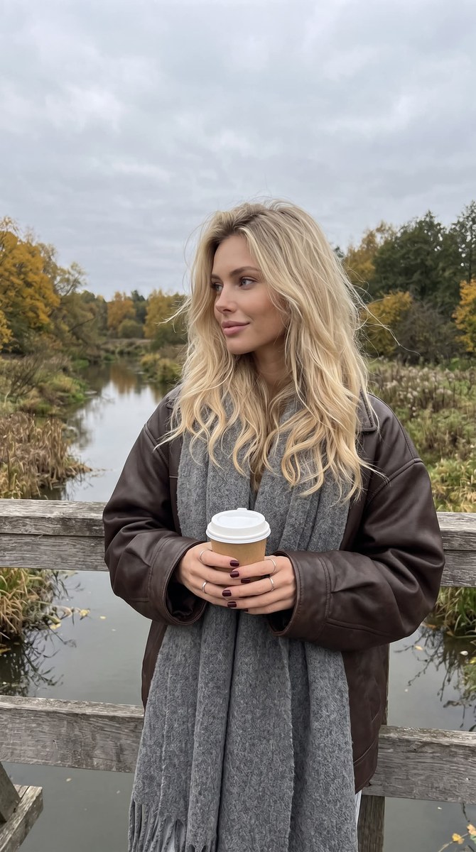 Candid Autumn Portrait on a Riverside Bridge output 1
