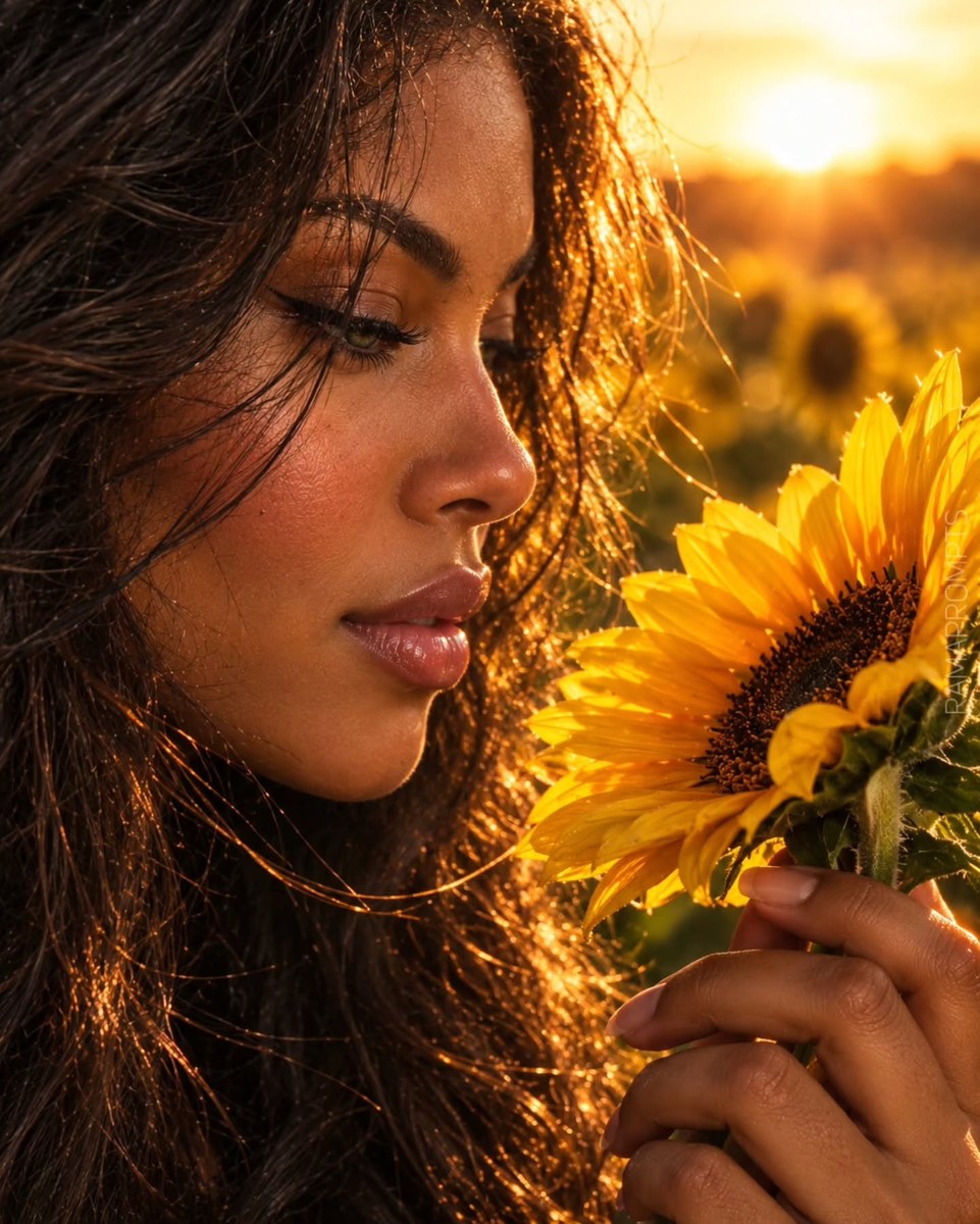 Golden-Hour Sunflower Macro Portrait output 1