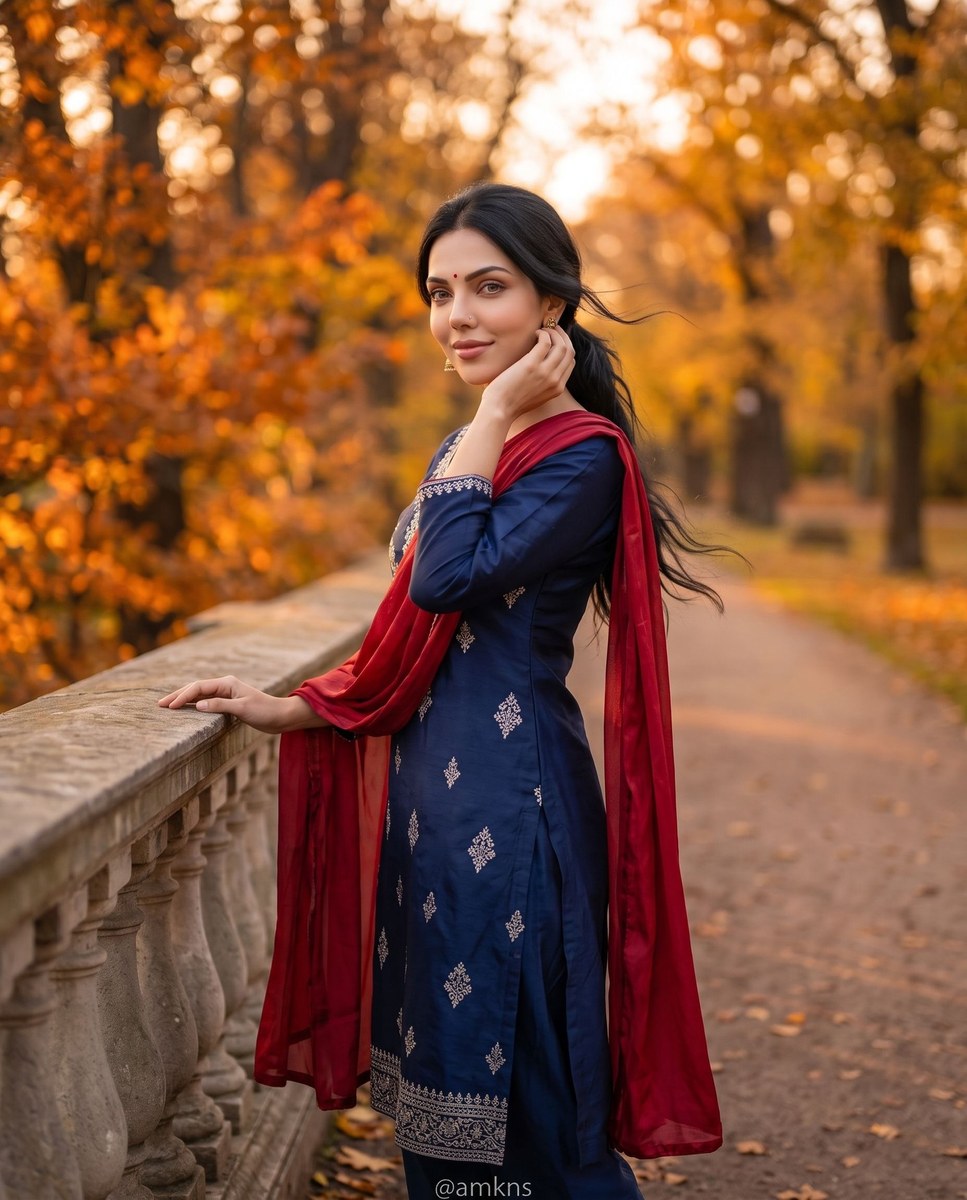 Autumn Portrait of a South Asian Woman