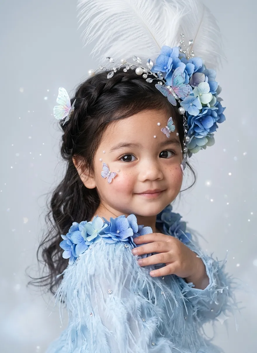 Enchanted Lavender Feather Toddler Portrait output 2