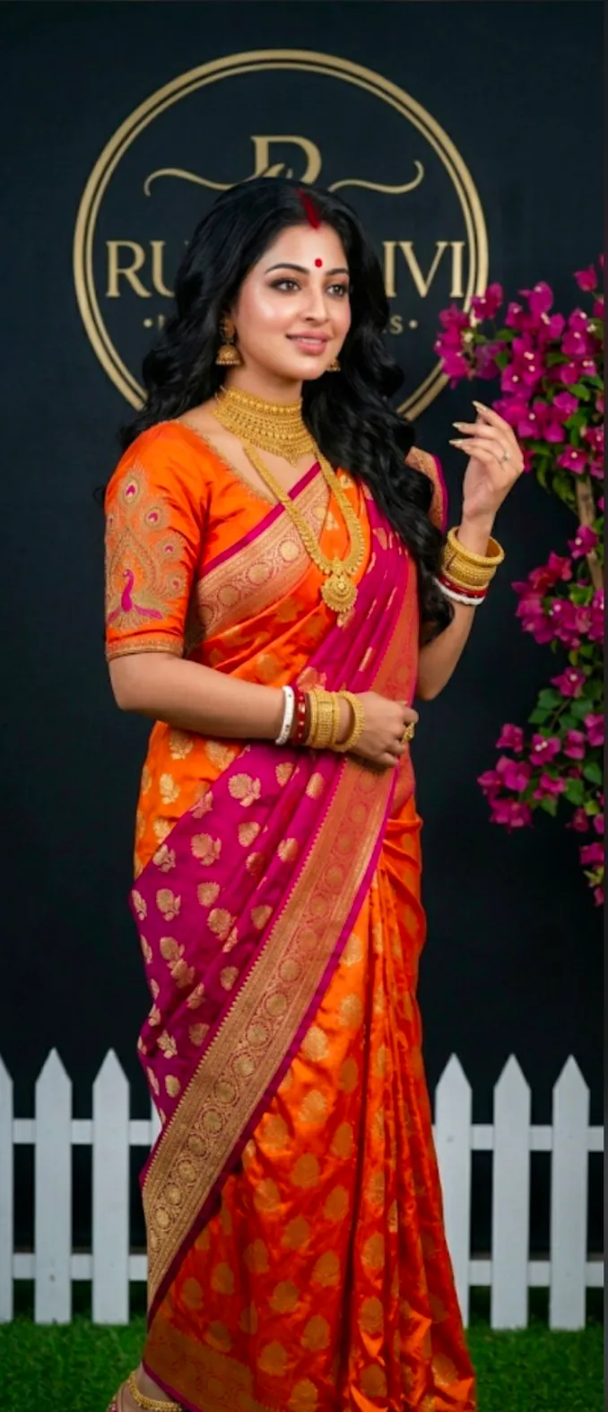Bengali Bridal Saree Studio Portrait output 1
