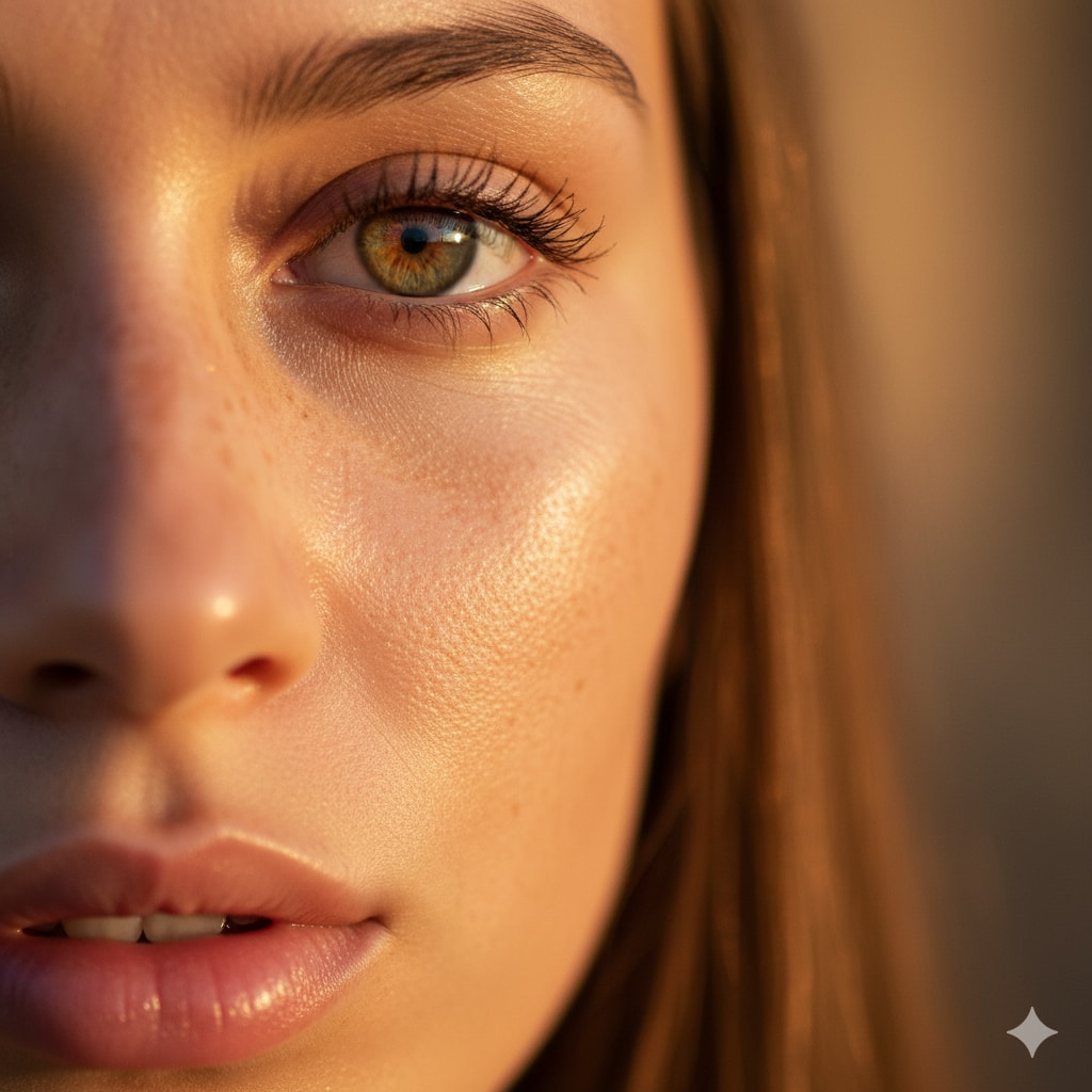 Extreme Close-up Macro Photography of a Young Woman's Face output 1
