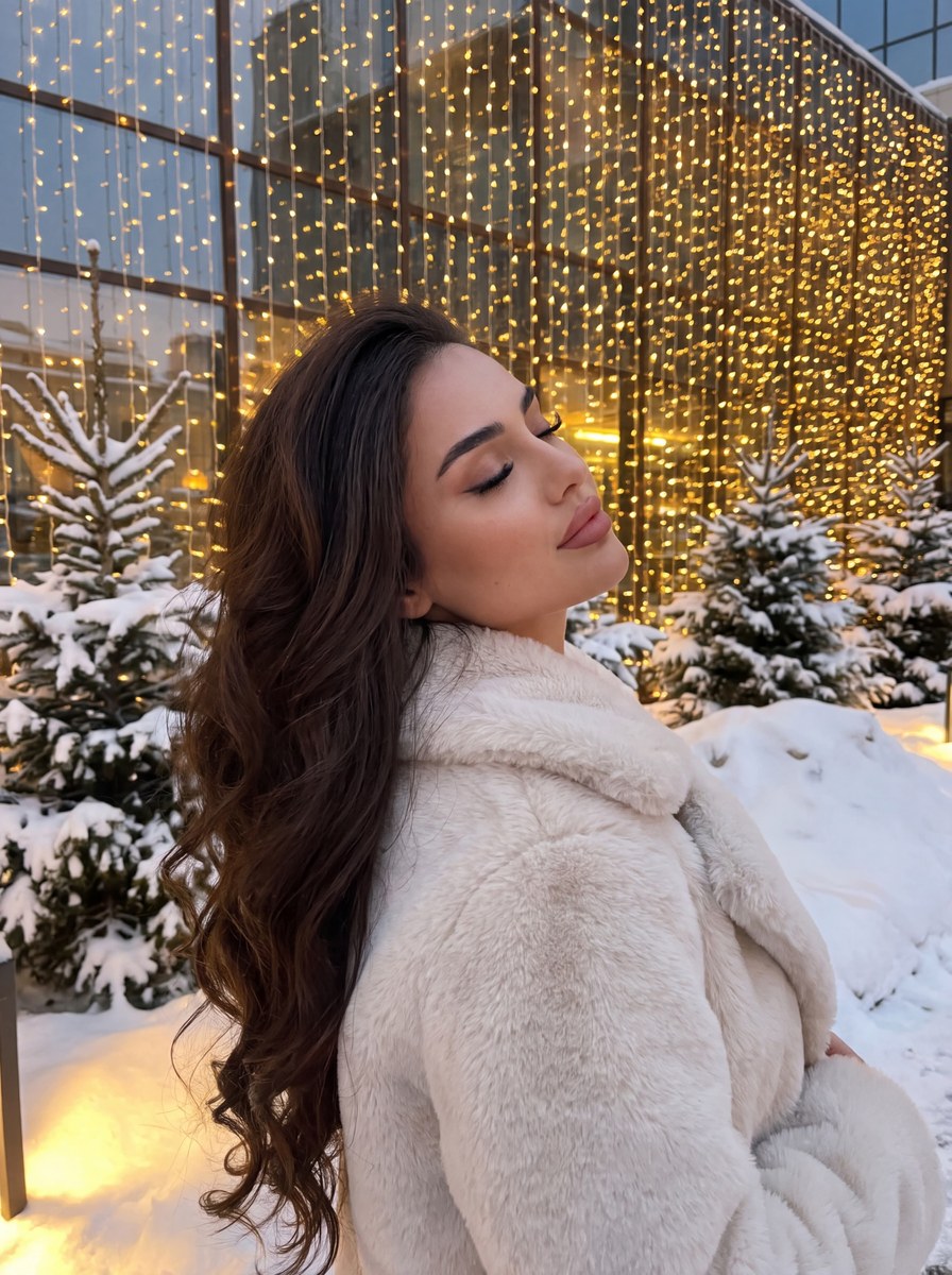 Golden Winter Lights Portrait output 1