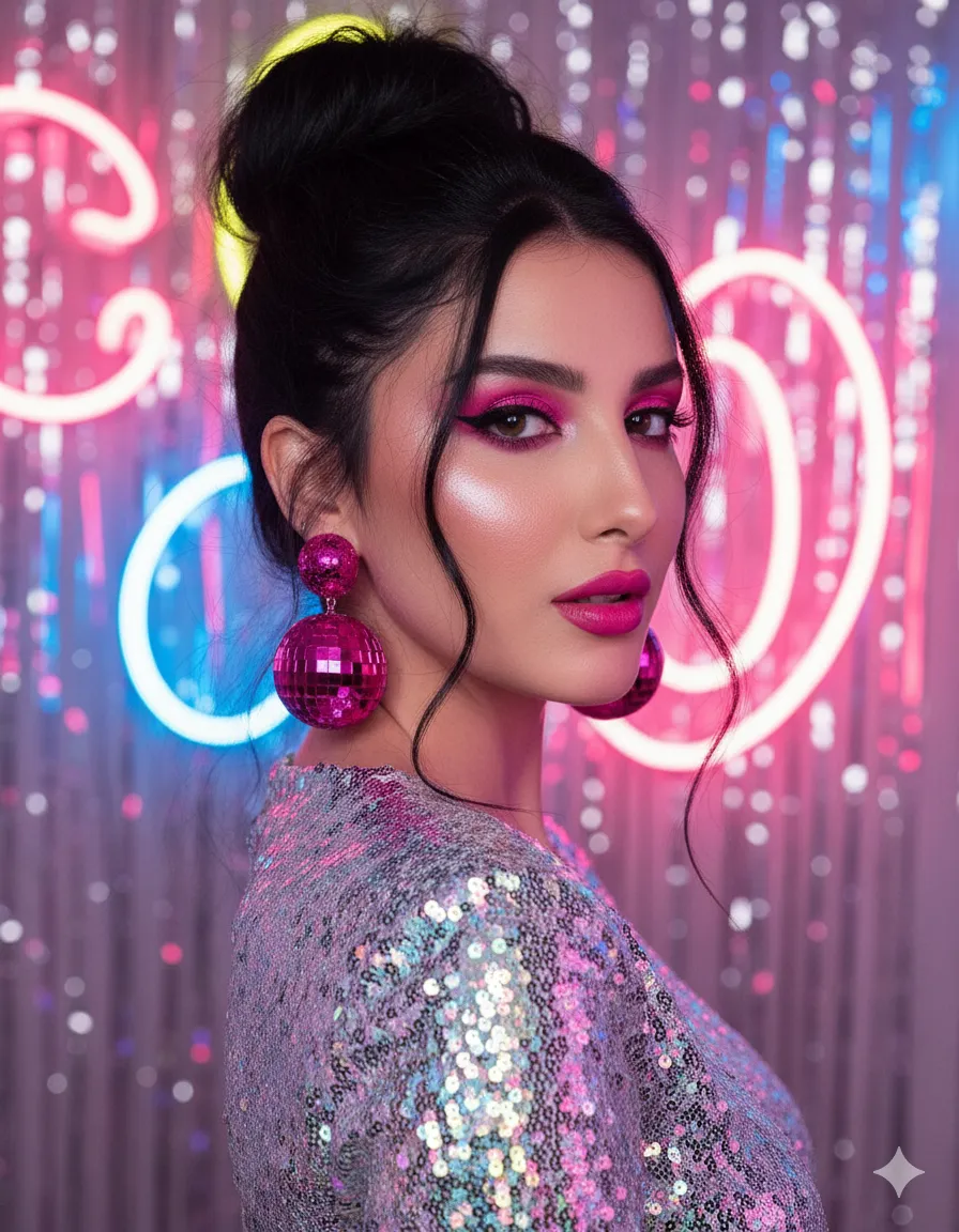 Neon Disco Fashion Portrait output 1
