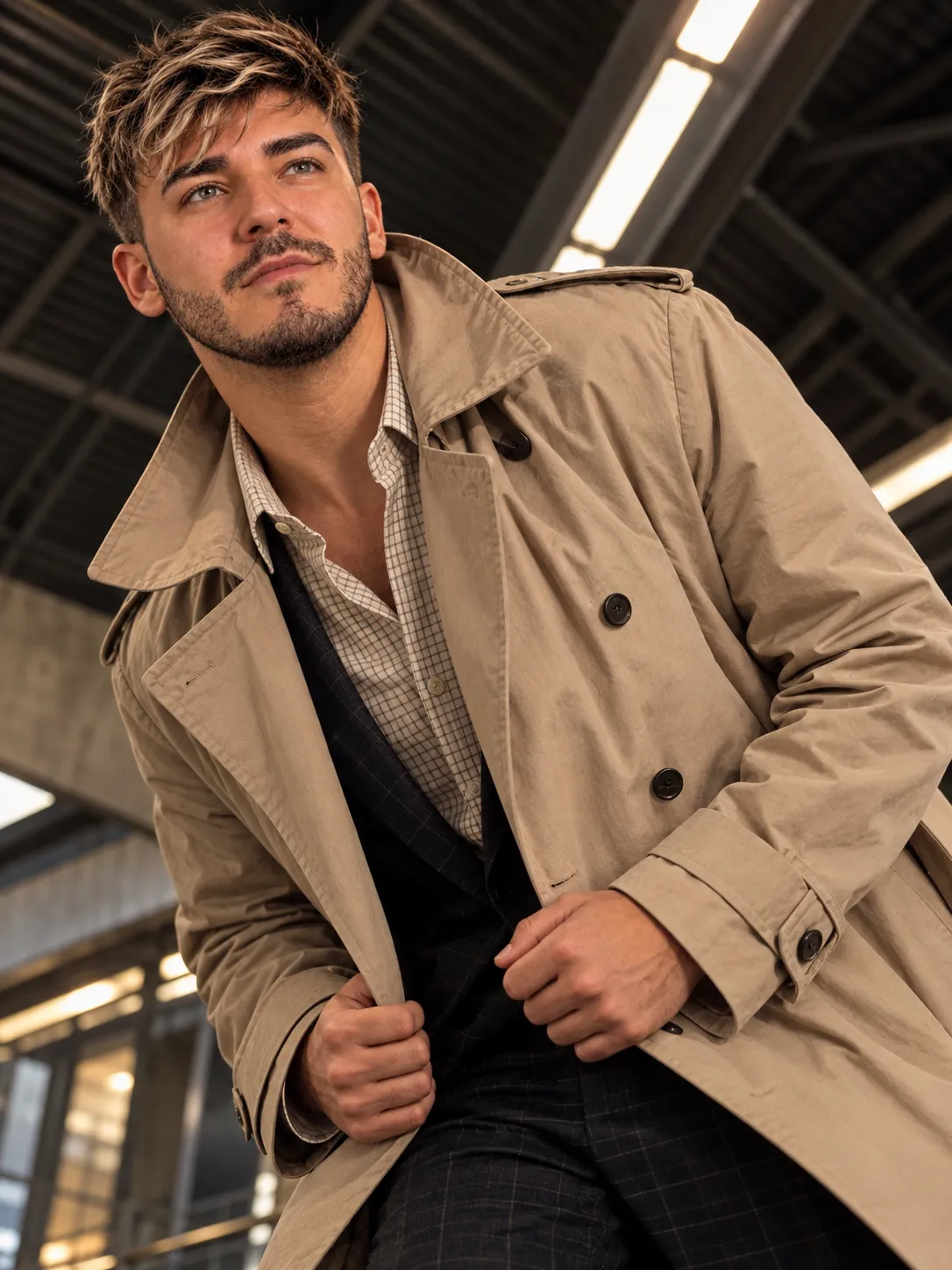 Cinematic Urban Trench Coat Fashion Editorial output 2