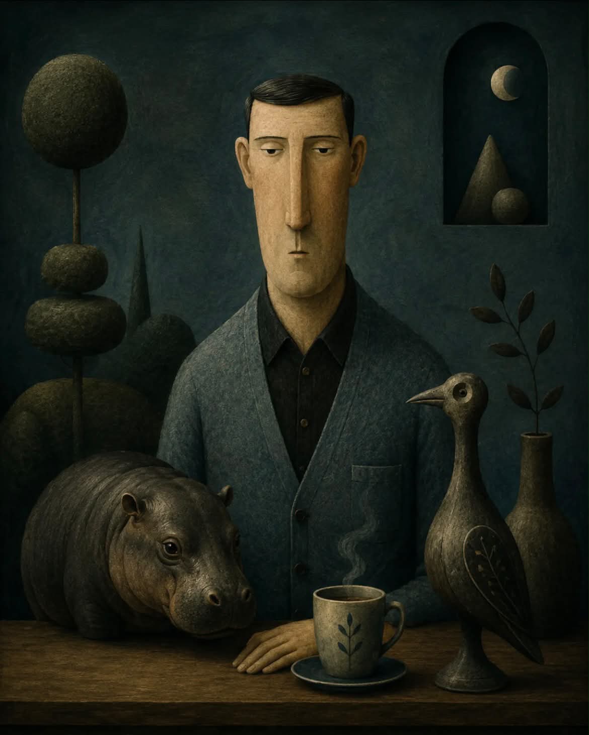 Surreal Topiary Storybook Illustration output 1