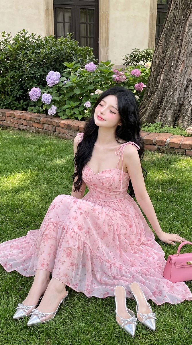 Dreamy Garden Portrait in a Pastel Pink Dress output 6