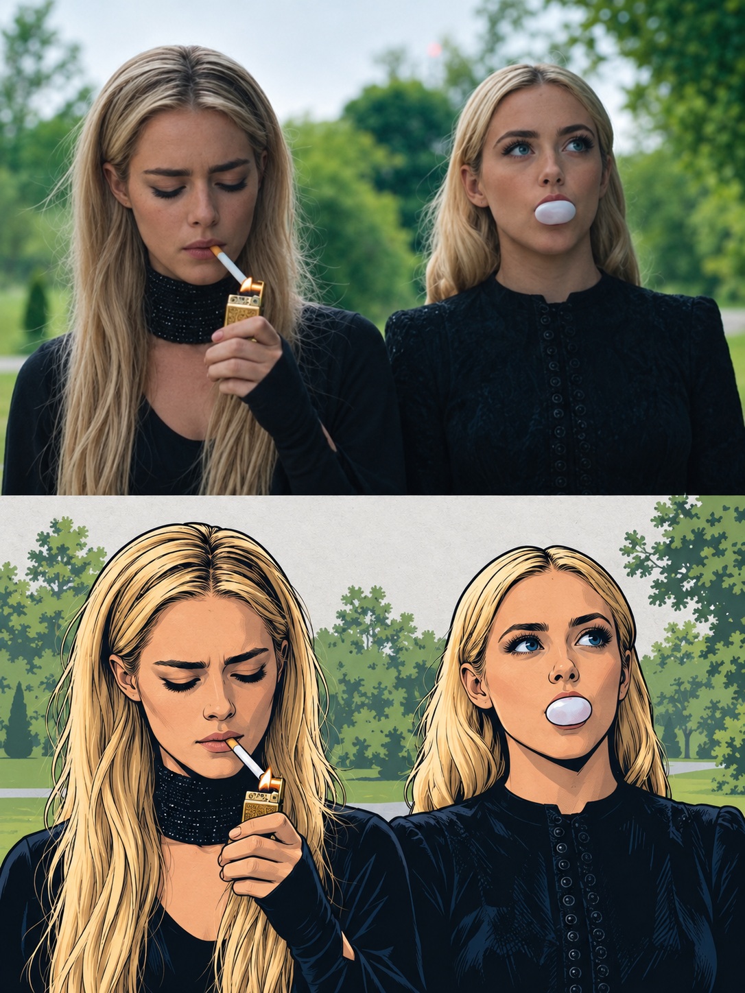 Split Photo and American Urban Comic Transformation output 5