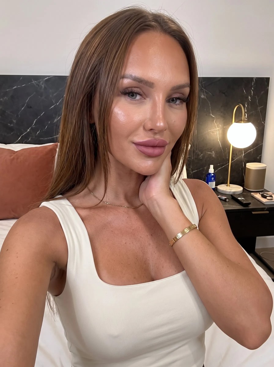 Warm Bedroom Selfie with Natural Skin Detail
