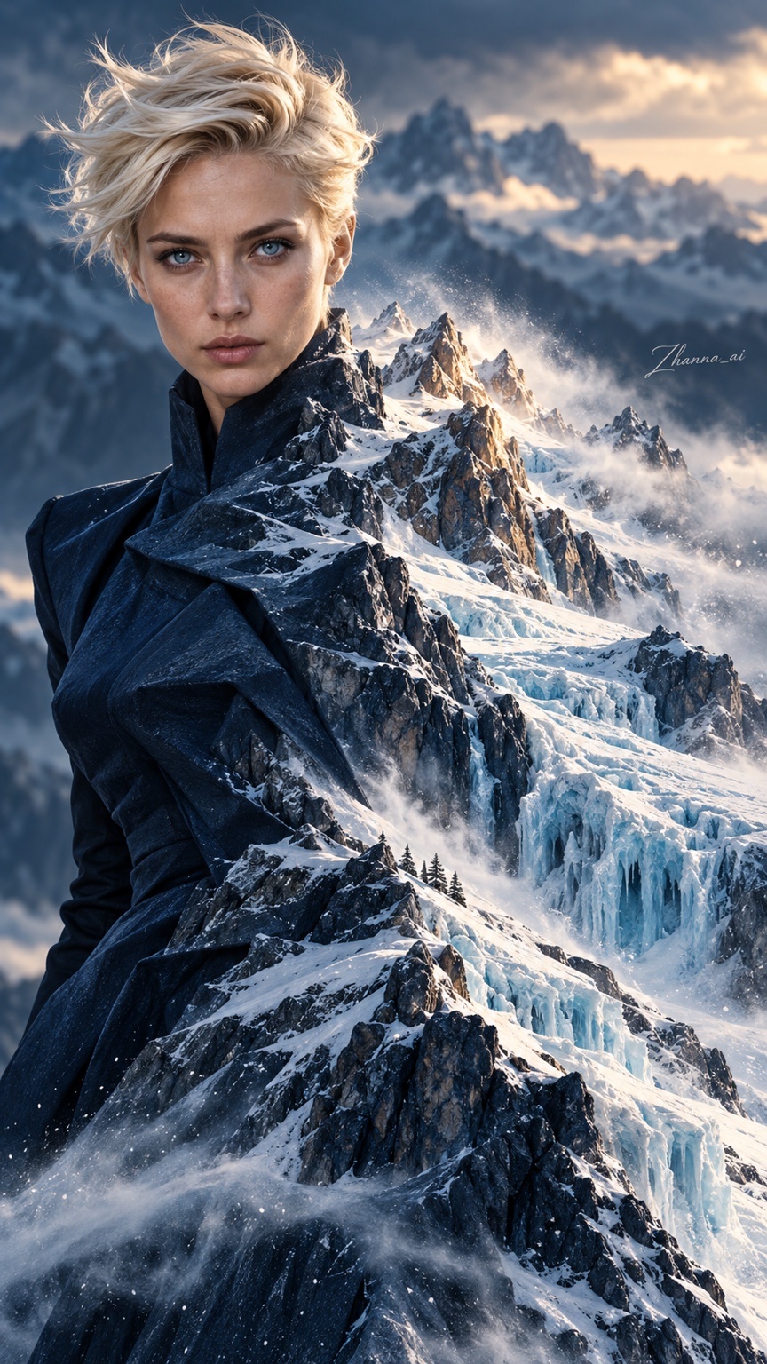Character Carved in Mountains by Zhanna_ai