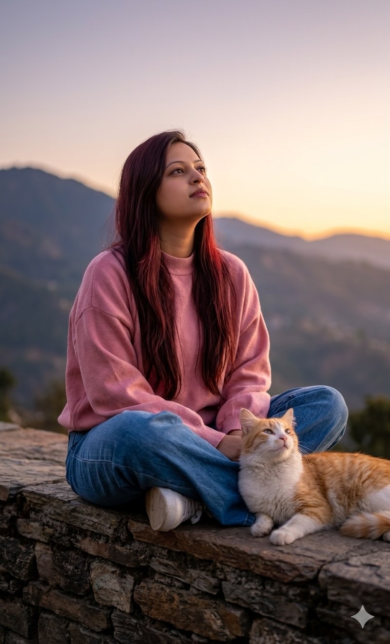 Golden-Hour Portrait with a Tabby Cat output 1
