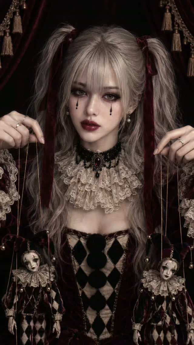 Gothic Harlequin Marionette Portrait