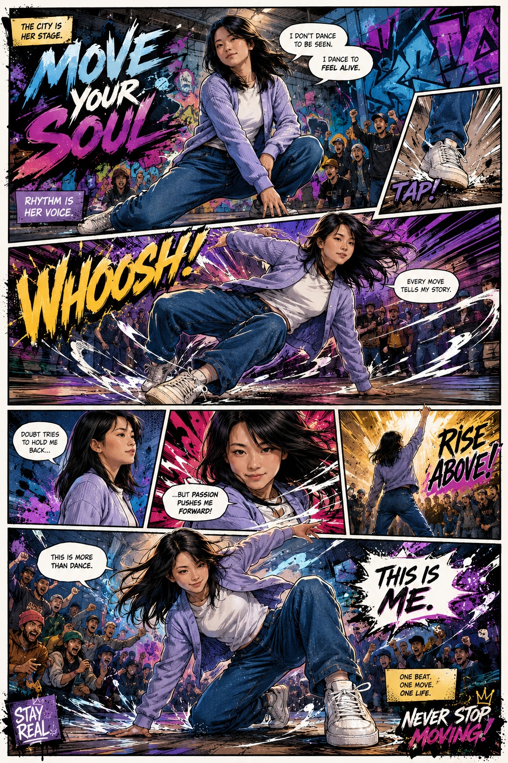 Create and Animate a Street-Dance Comic Storyboard output 1