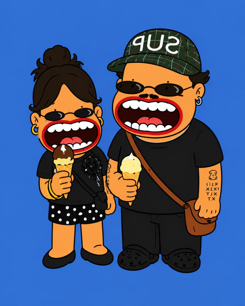 Absurdist Family Photo Cartoon Illustration output 4