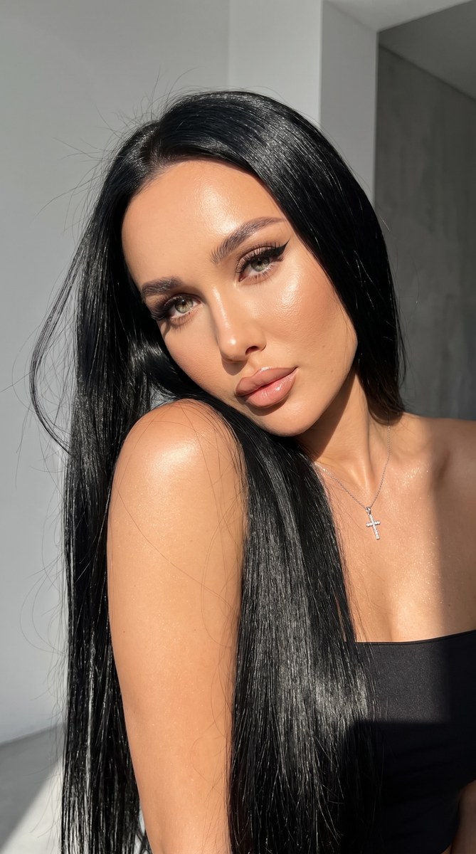 Sunlit Glam Selfie Portrait