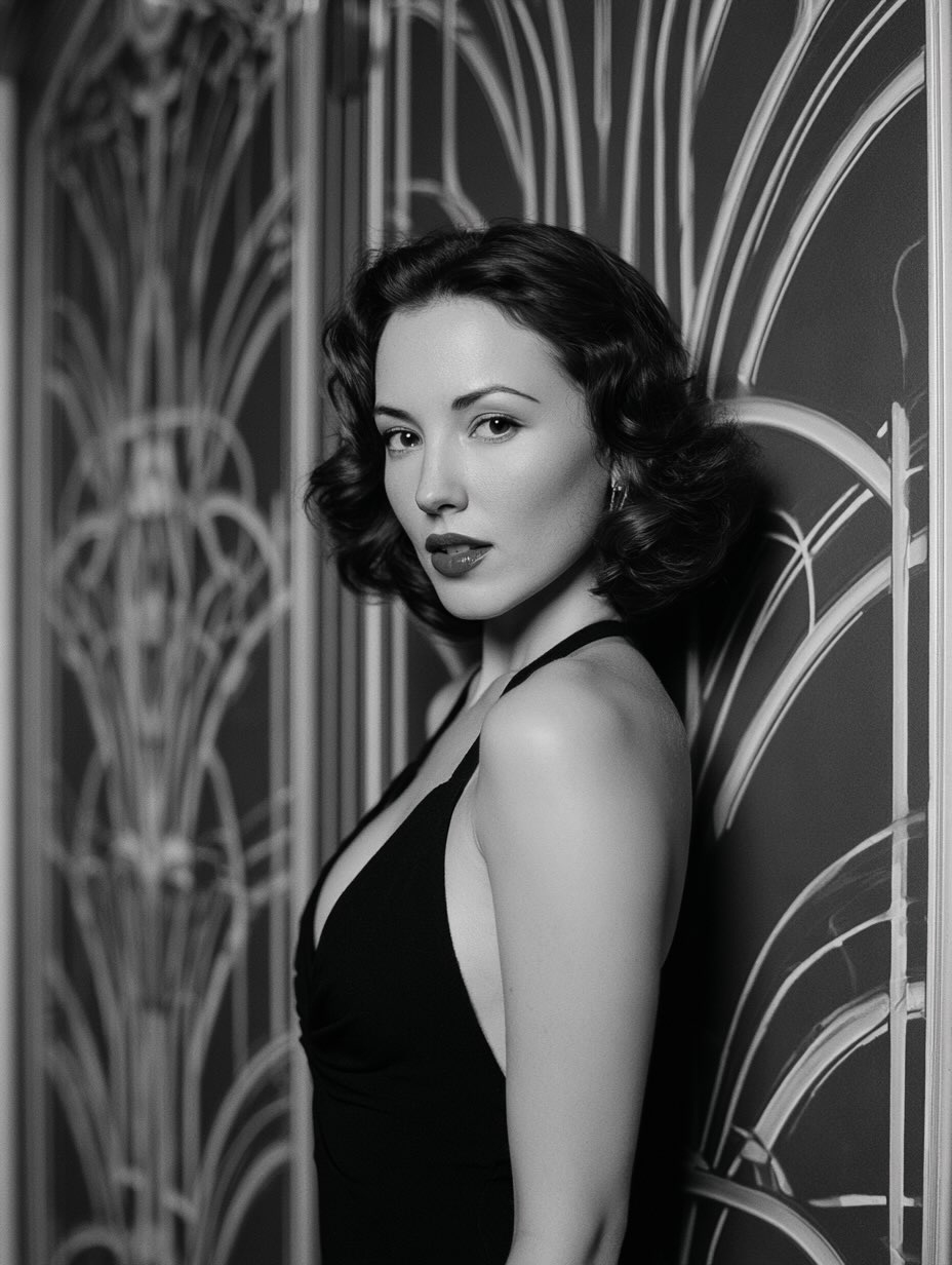 Black-and-White Art Deco Hollywood Portrait output 3