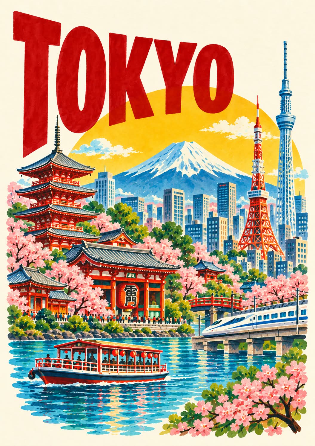 Vintage Illustrated Travel Poster