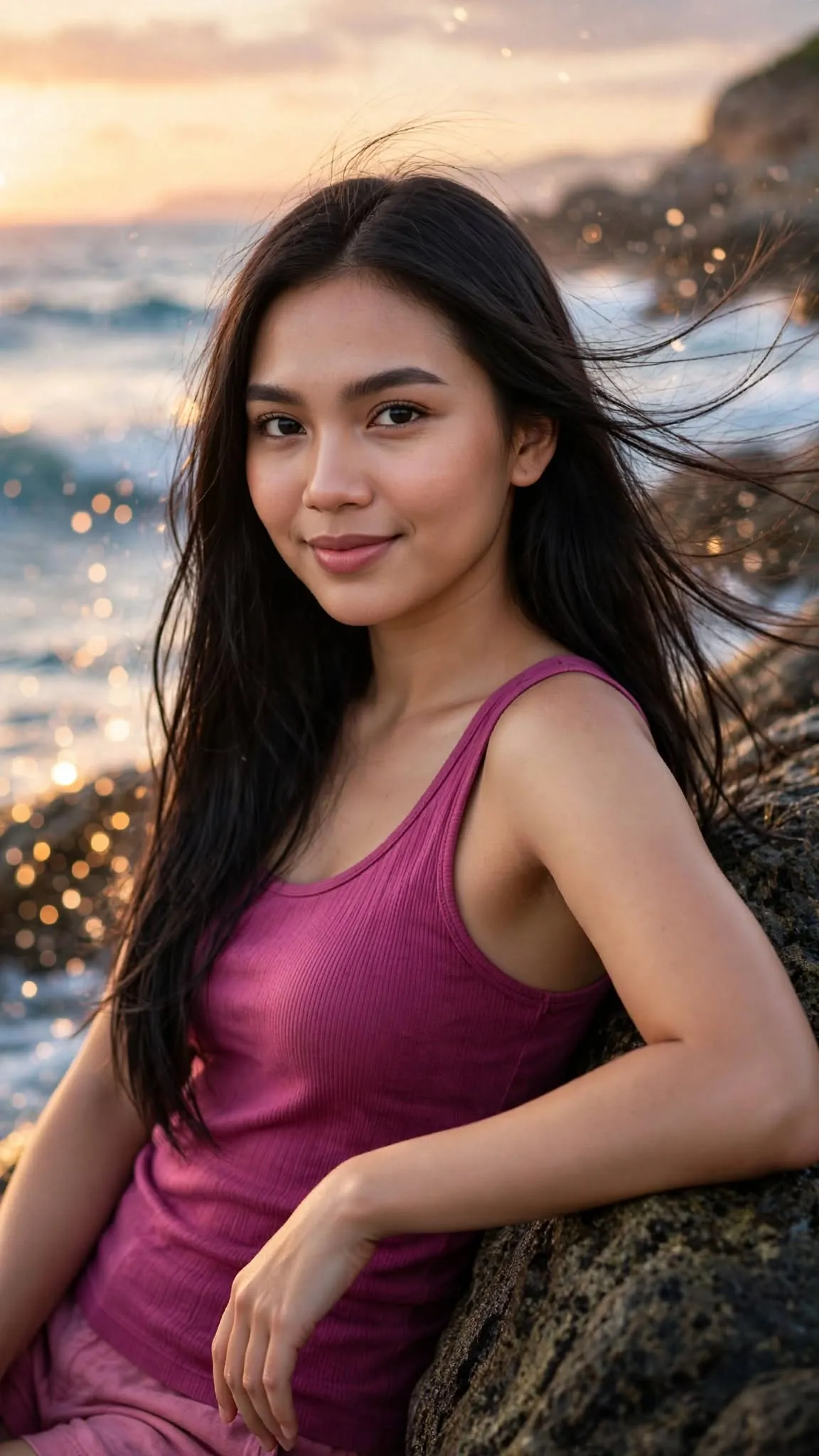 Golden-Hour Seaside Portrait output 1