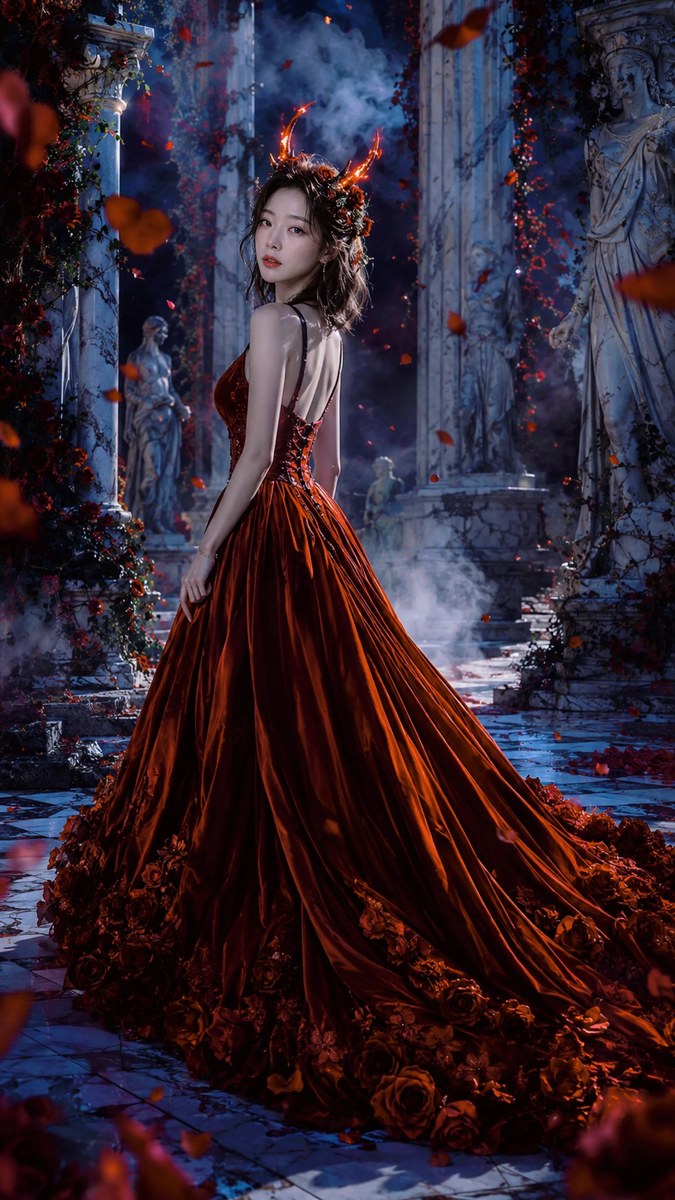 Crimson Reverie: Where Love Blooms Beyond Eternity