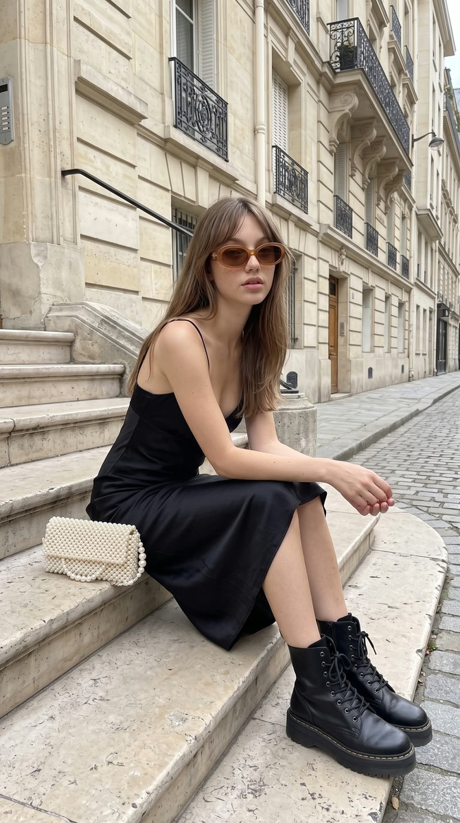 Parisian Street-Style Portrait on Stone Steps output 2