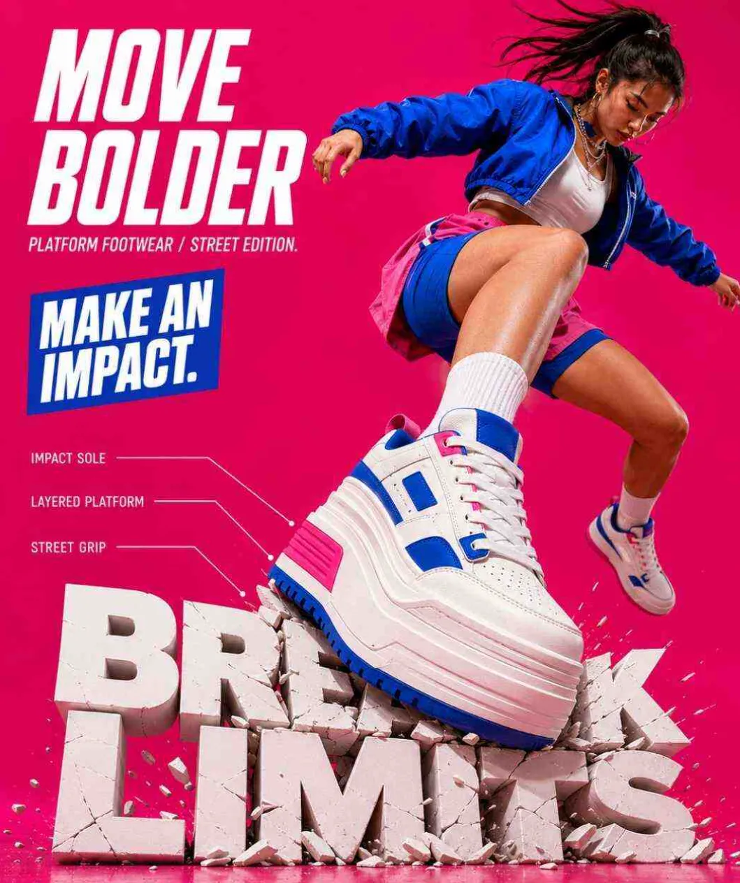 Platform Sneaker Sports-Fashion Campaign Poster output 4