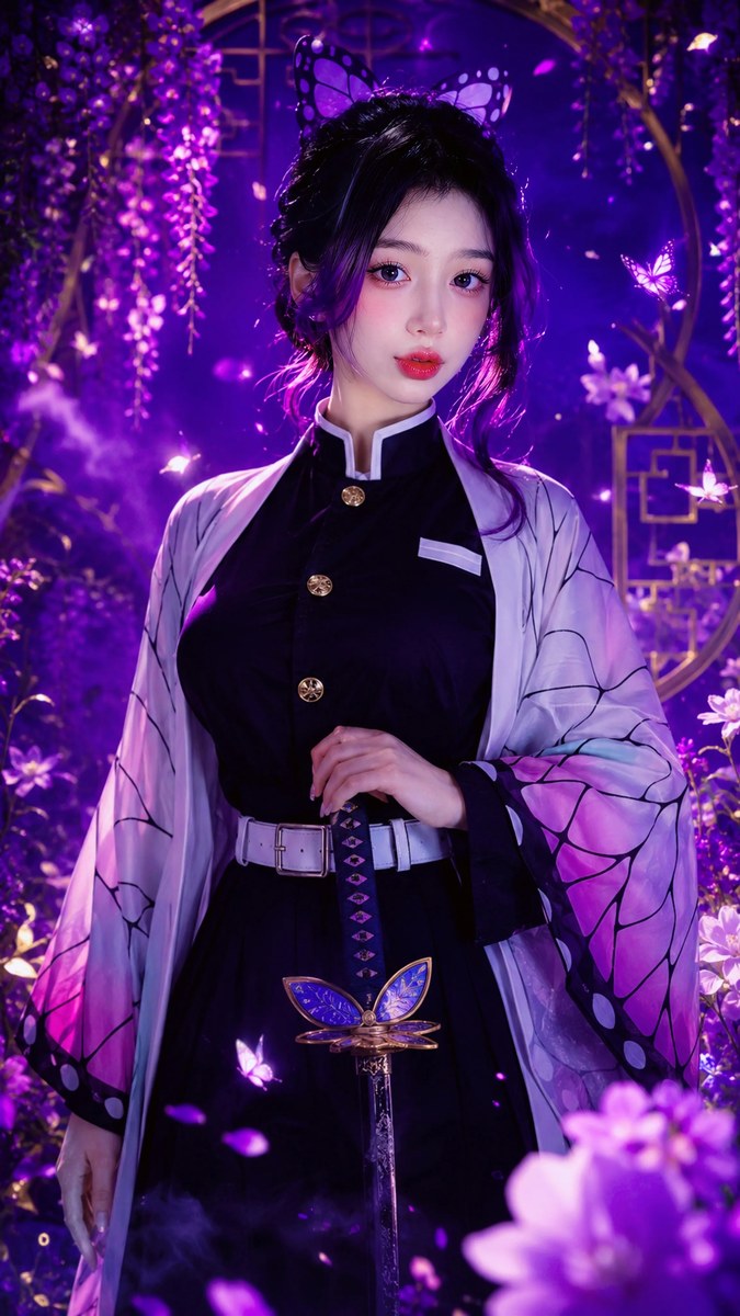 Kocho Shinobu — Butterfly Elegance Beneath the Moonlight