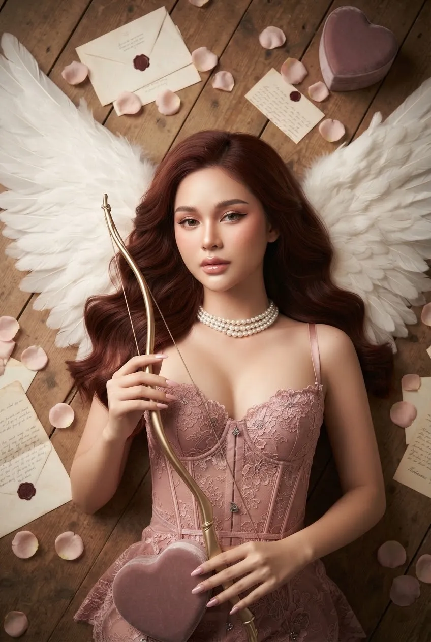 Romantic Vintage Valentine Editorial Portrait output 3