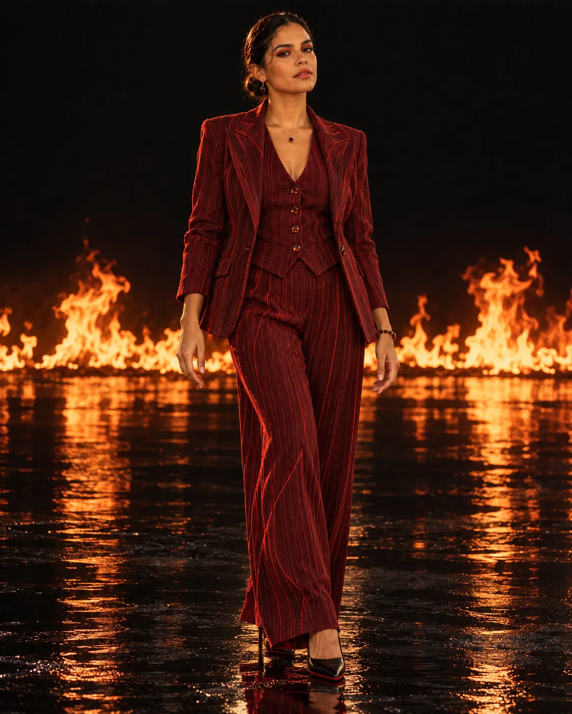 Ember — Red Three-Piece Suit Editorial output 3