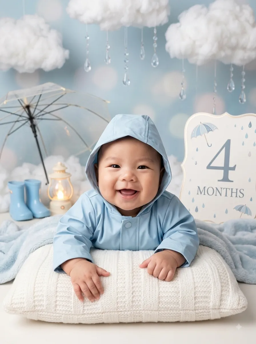 Cozy Rainy-Day Baby Milestone Portrait output 3