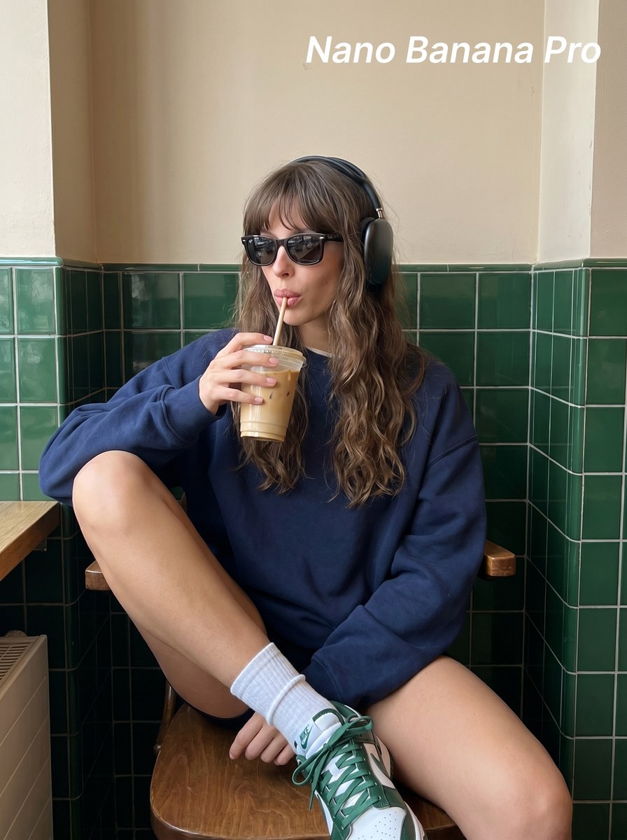 Candid Café Portrait with Headphones output 1