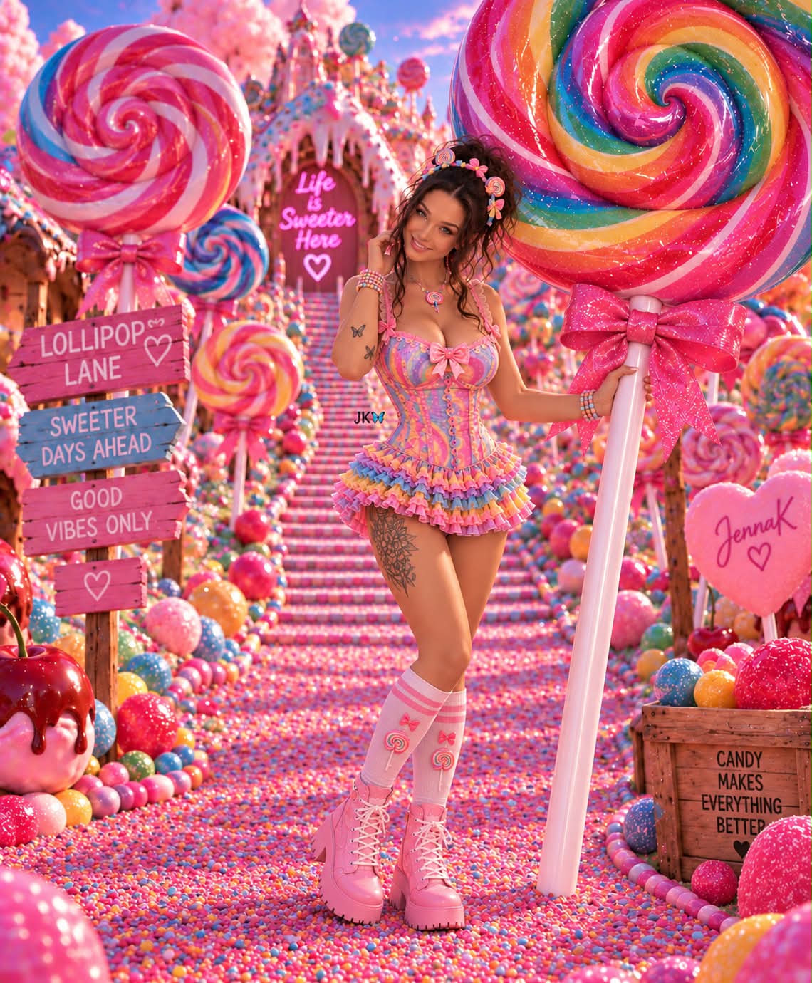 Candyland Dream Fashion Portrait output 1