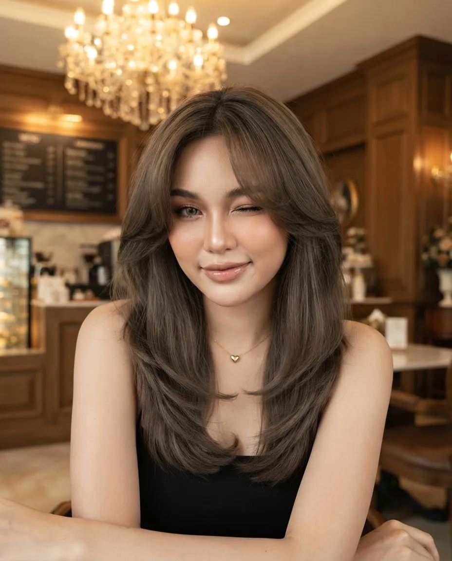 Warm Café Portrait of a Young Woman