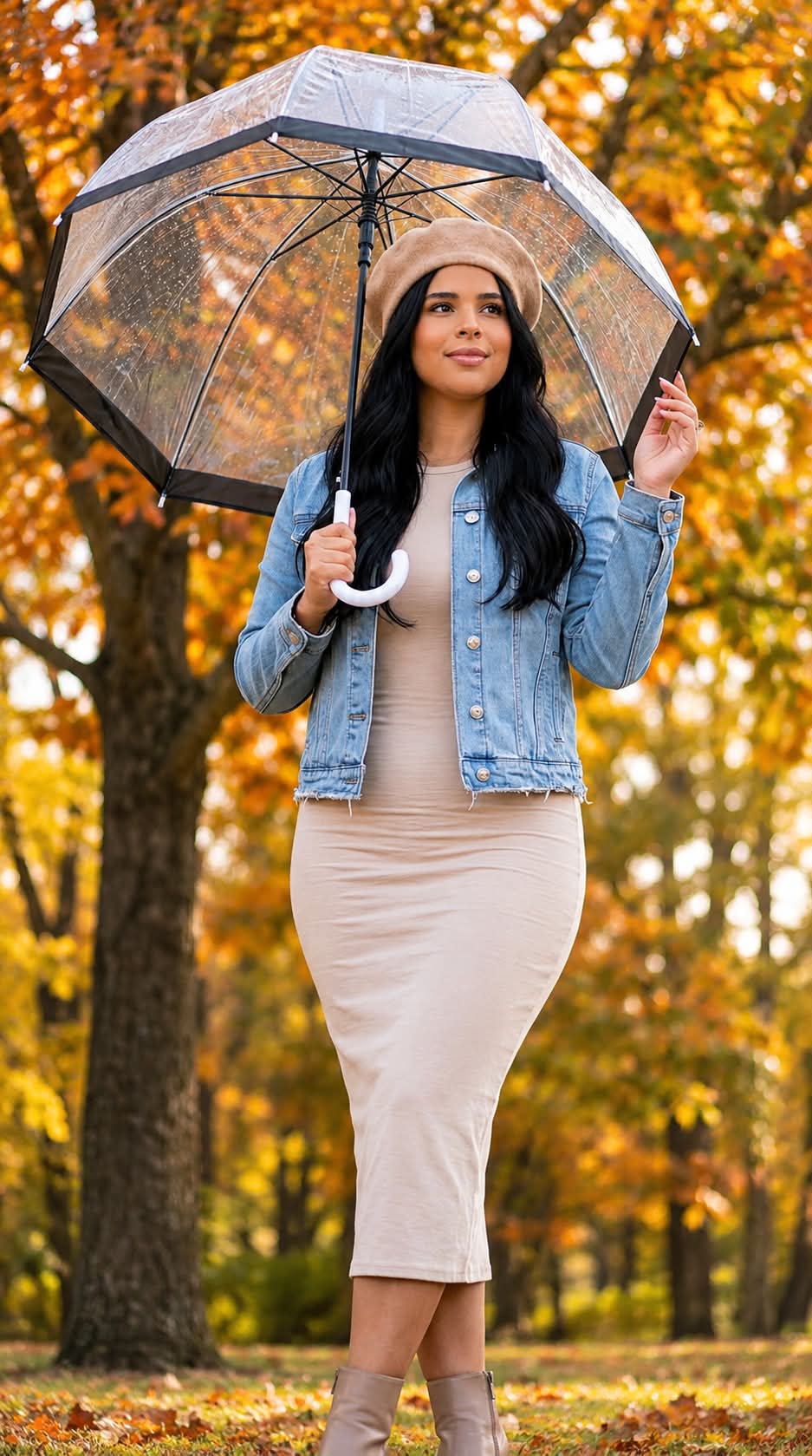 Cinematic Autumn Fashion Portrait with Umbrella output 2