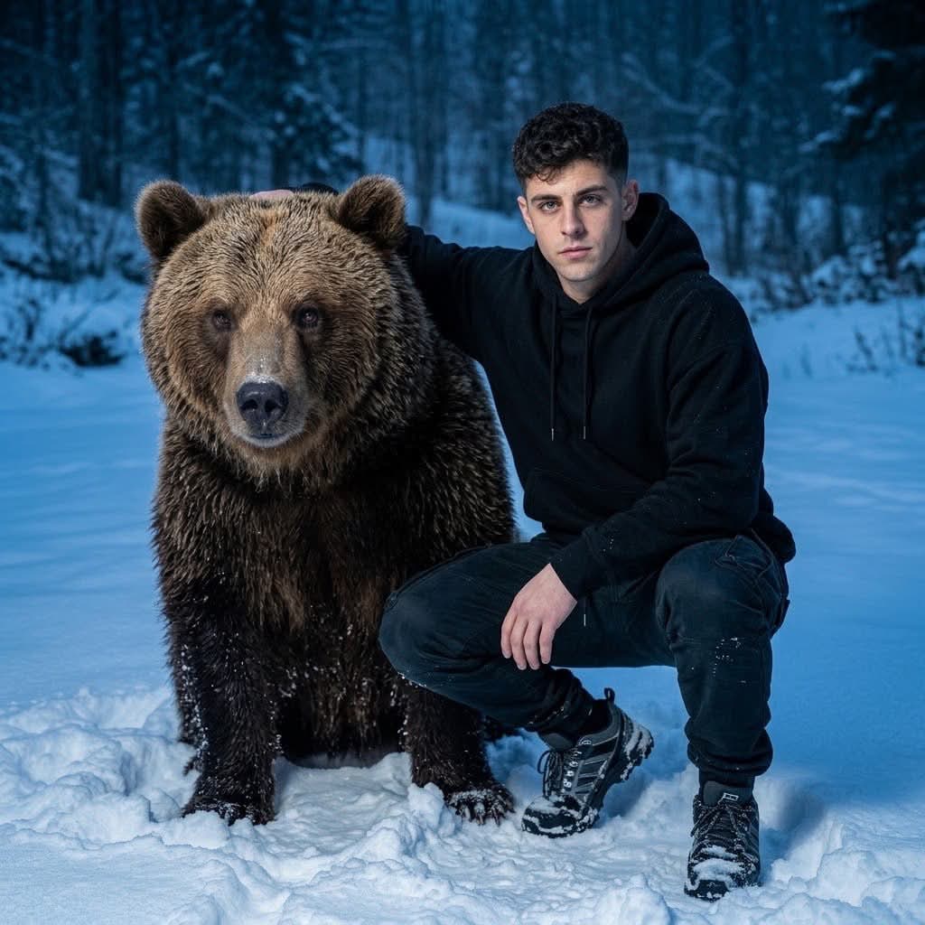 Hard-Flash Portrait with a Bear output 1