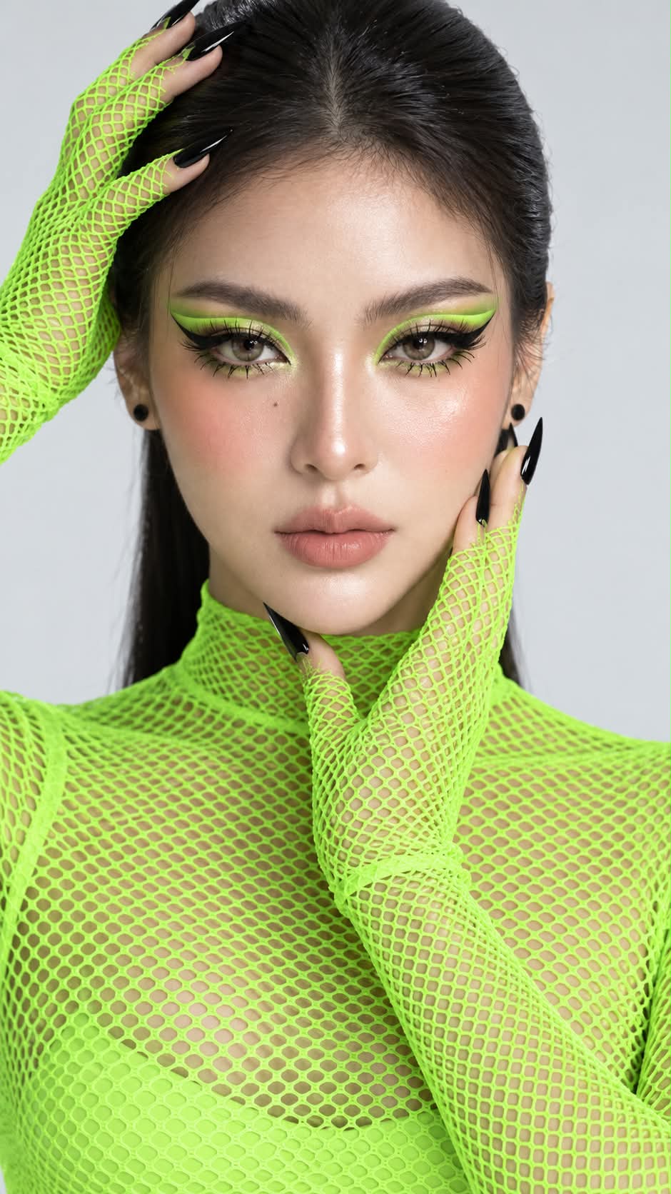 Neon Green Editorial Beauty Portrait output 3