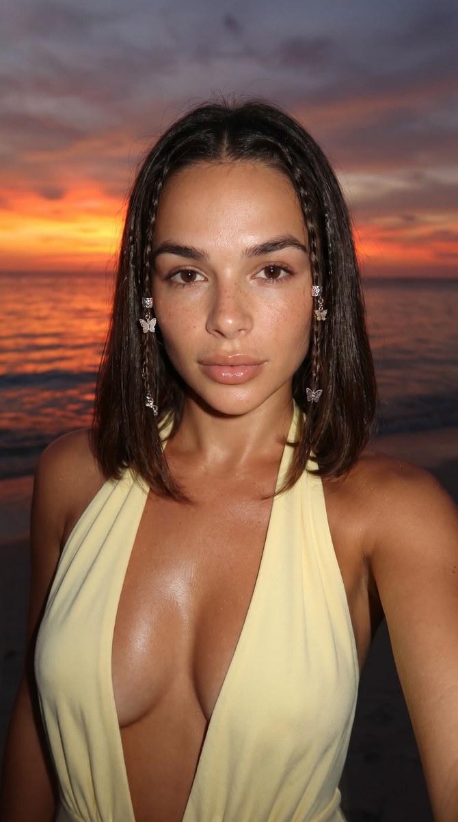 Golden-Hour Beach Selfie