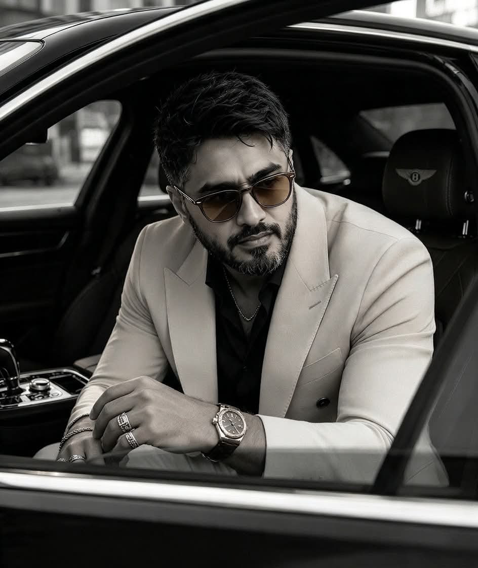 Moody Luxury Car Portrait of a Young Man