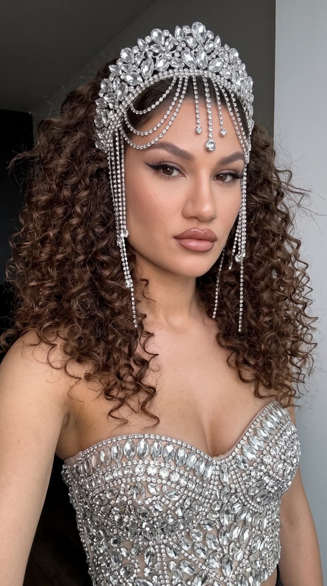 Crystal-Adorned Selfie Portrait output 1