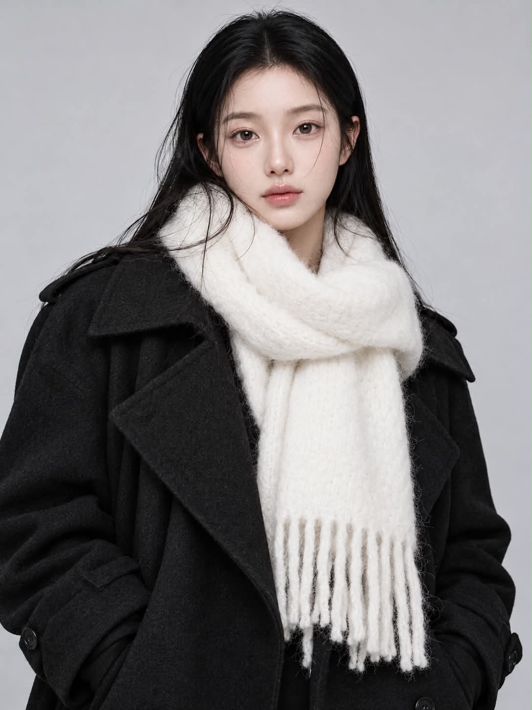 Cozy Winter Fashion Portrait in Dusty Rose output 3