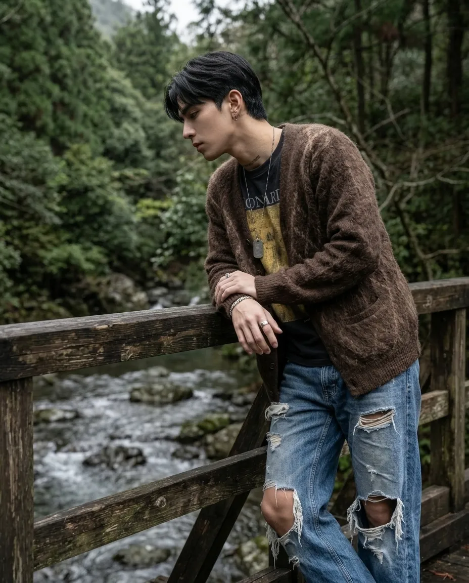 Candid Overcast Portrait on a Japanese Wooden Bridge output 2