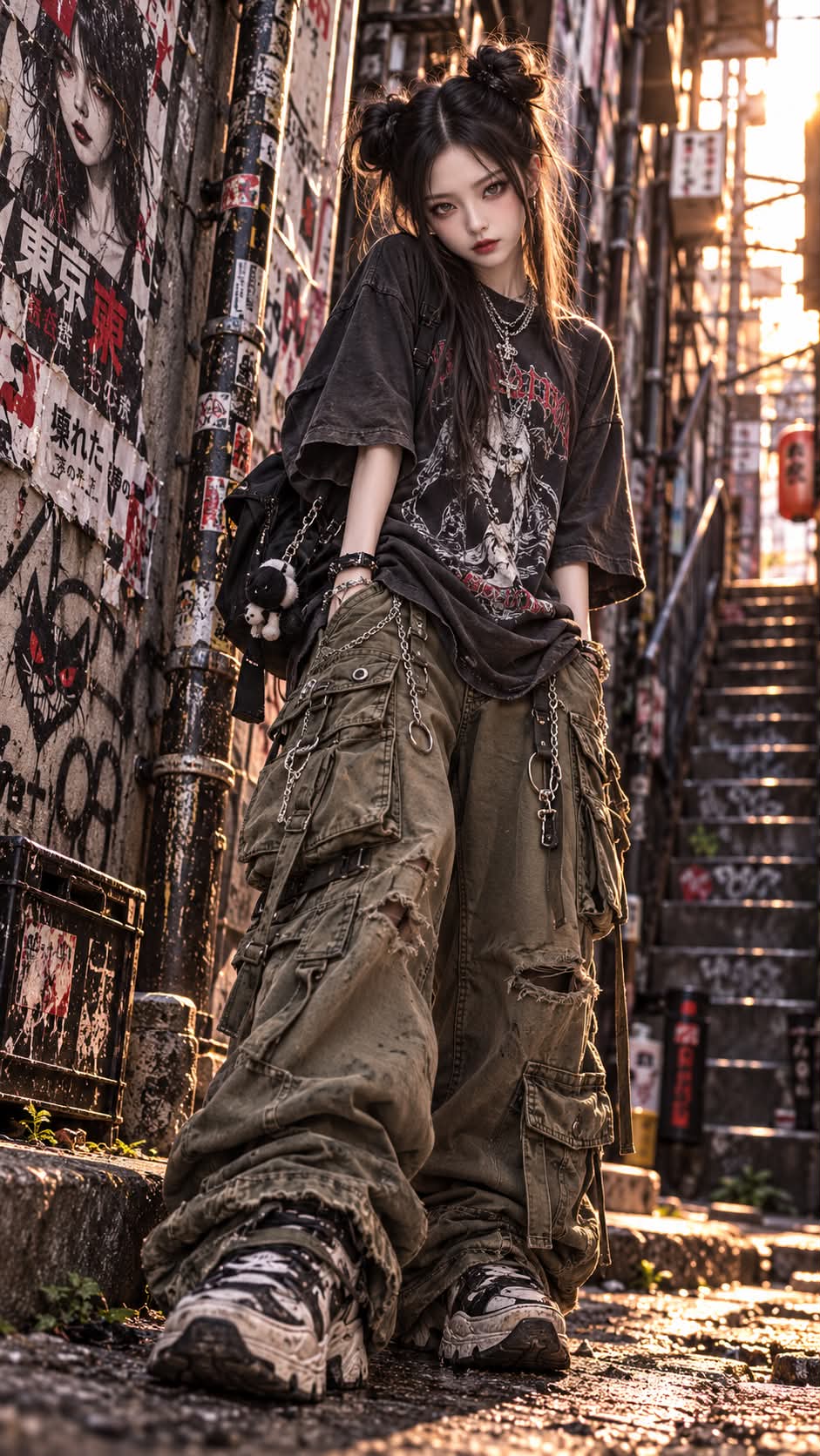 Tokyo Backstreets Rebel — Harajuku Dark Grunge Editorial