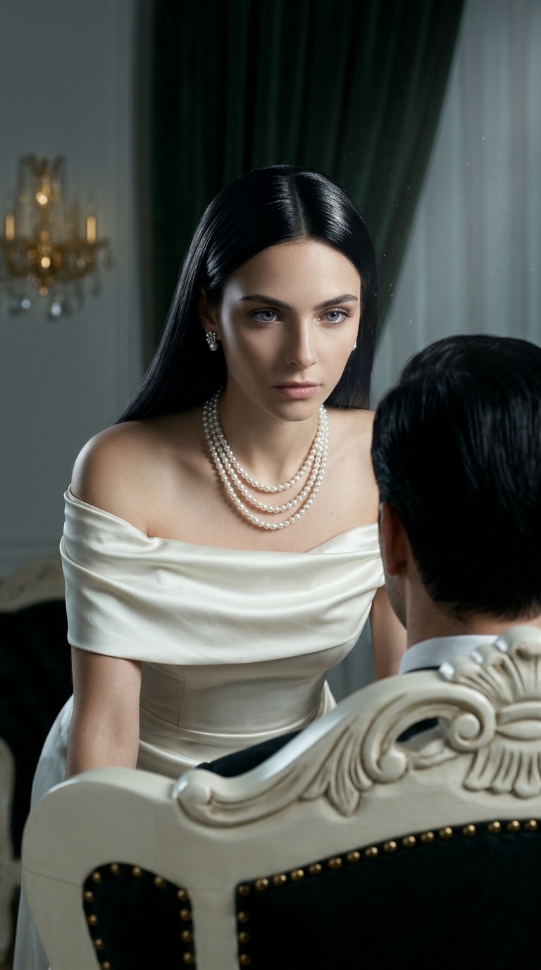 Cinematic Portrait of a Woman in an Ivory Gown output 2