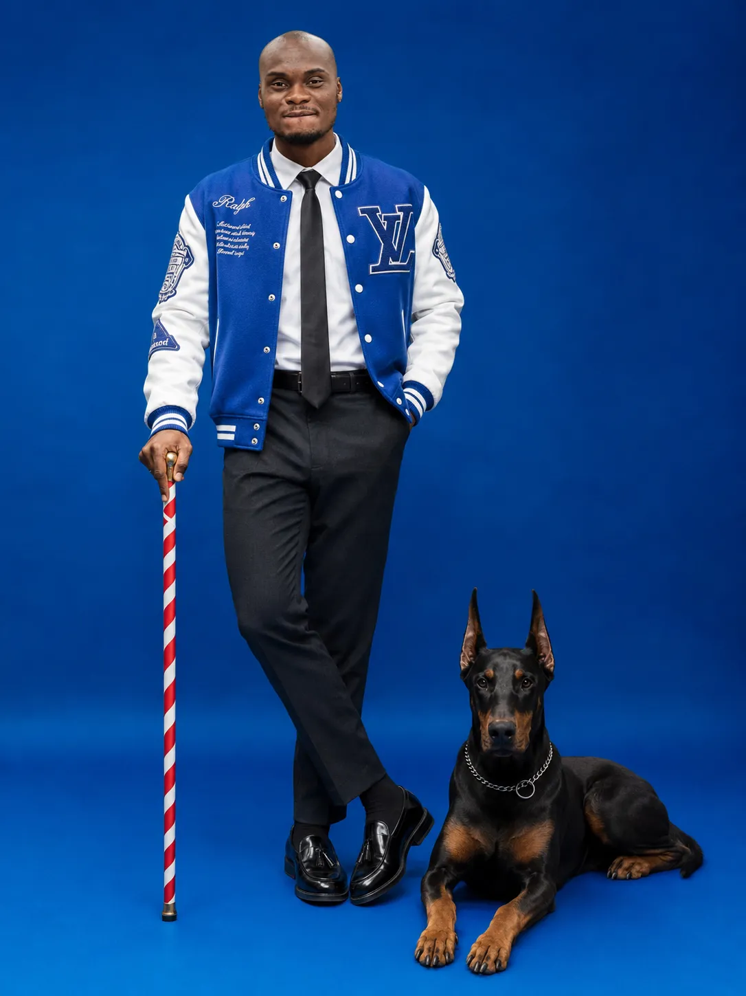 Luxury Fashion Portrait with a Doberman