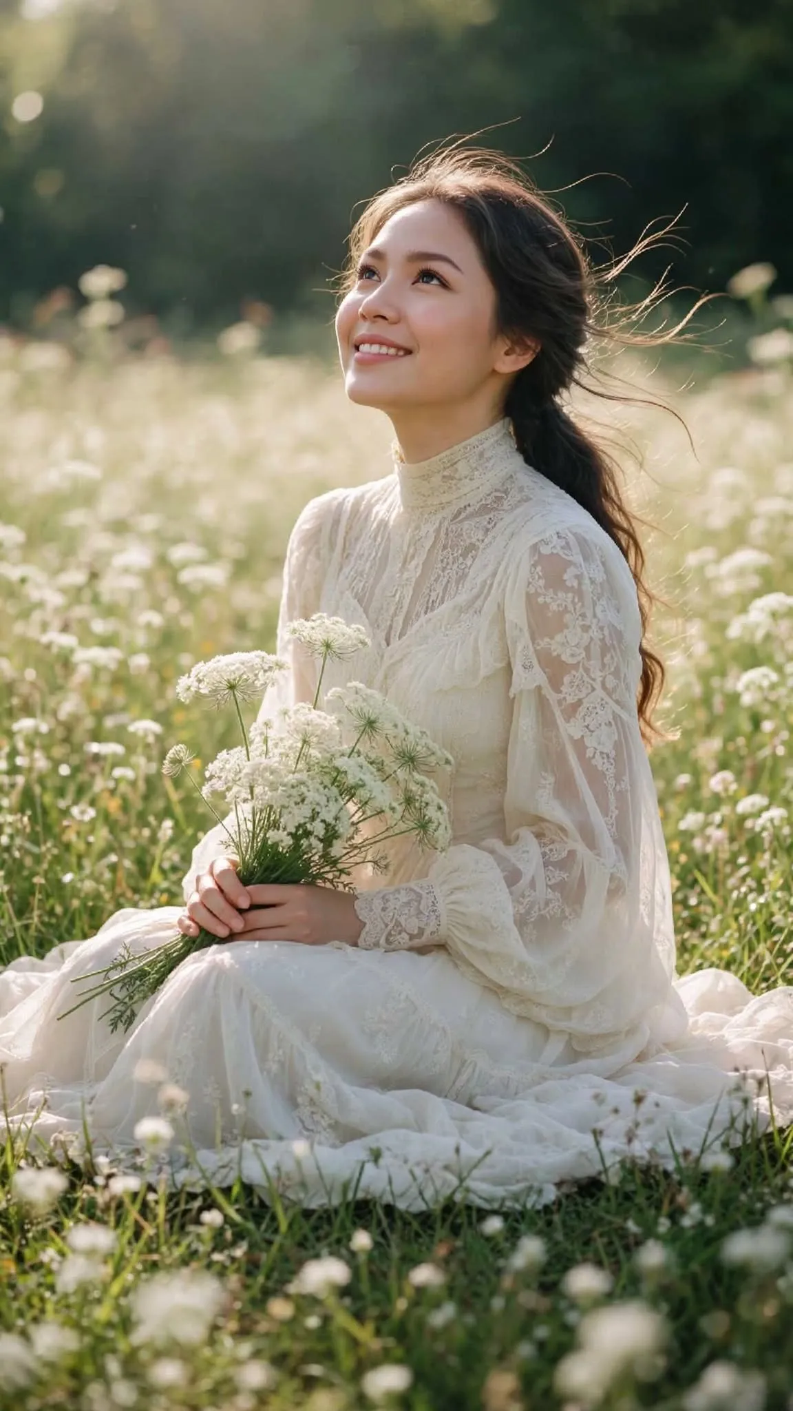 Golden-Hour Wildflower Meadow Portrait output 5
