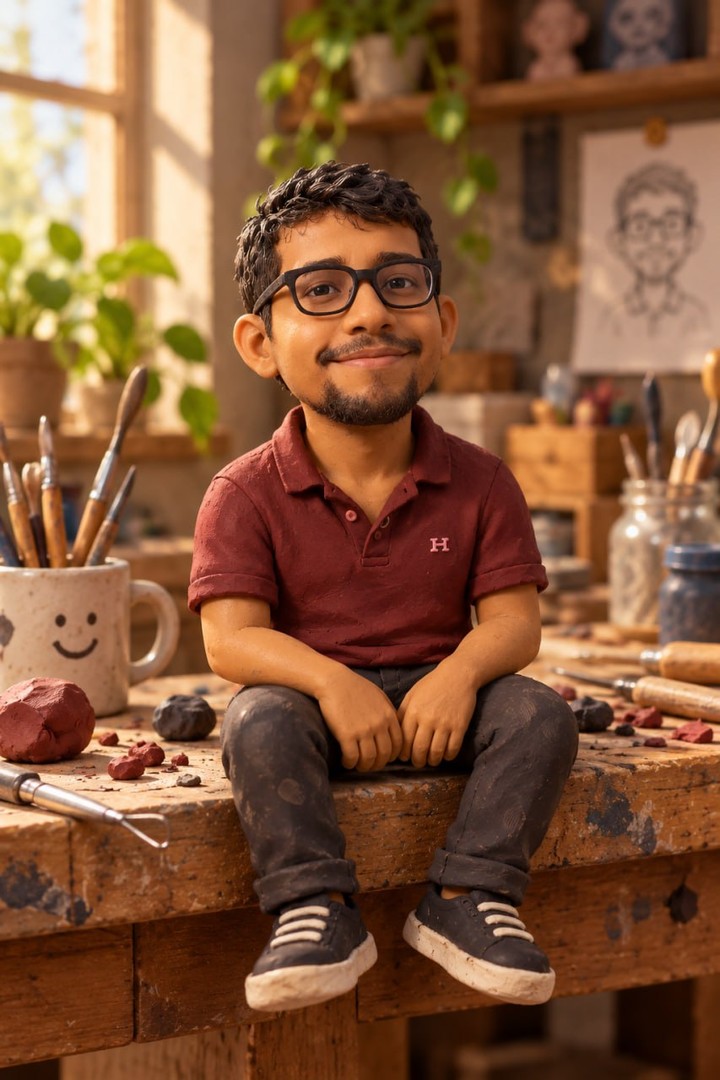 Handcrafted Clay Figurine from a Reference Photo